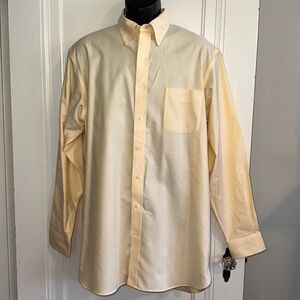 Lands’ End‎ yellow cotton supima no iron Oxford dress shirt